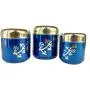 Rastogi Handicrafts Set of 3 Window Kitchen Canister, Stainless Steel (Blue Leaf Design)

Set von 3 Küchenbehältern mit Fenster, Edelstahl (Blatt-Design, Blau)