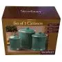 OmniWare Simsbury Black Stoneware Canister, Set of 3 OmniWare Simsbury Black Stoneware Canister, Set of 3