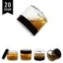 ZEJIA 20 Stück Kosmetikbehälter, Mini-Glasflaschen mit Deckeln, für Lippenpflege, Cremes, Make-up, Kosmetik, Proben (Schwarz)