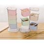 Shopps Multi-Color Vertical Seasoning jar, Rotating Seasoning Storage, Finishing Device, with 4 Spoons, Safe Material, can be Used to Hold seasonings.