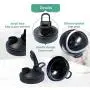 Wide Mount Mason Jar Lids - Reusable Canning Lids Flip Cap Lids with Leak-Proof Seal Storage Caps with Easy Pour Spout for Mason Jars Ball Jars Canning Jars (Jars not Included)