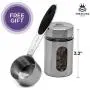Frescura Coffee Airtight Coffee Canister Storage Container | Keep Ground Coffee & Beans Fresher | Stainless Kitchen Canister with Date Tracker, CO2 - Valve, Bean Scoop and Travel Jar - Silver Steel