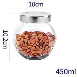 Kitchen Food Storage Jar Airtight Food Storage Storage Jar PACK OF 4 Transparent Glass Storage Container Tea/season Sealed Can(450ml)