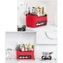 Kitchen Food Storage Jar Airtight Food Storage Multi-functional Spice Jars, Soy Sauce Vinegar Seasoning, Creative Shelf Tool Kitchen Storage Containers (Color : Red)