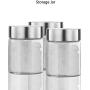 WANGLX ST Metal Sealed Tank Borosilicate Glass Storage Jar Portable Storage Tank Chinese Medicine Powder Preservation Bottle Home Kitchen Tools, A