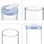 Nrpfell Noodle Storage Box Kitchen Grains Storage Tank Plastic Transparent Sealed Fresh-Keeping Jar Round Shaped Food Storage Container, 2 Pack