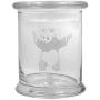 12 oz Clear Glass storage Herb Stash Jar and Lid with Panda With Pistols Logo