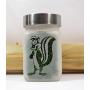 Small Stash Jar with Skunk Design - Odor Resistant, Airtight Herb Storage, 3" Tall x 2" Wide