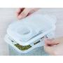 Tree House Food Storage Canisters Lids, Japanese Square Sealed jar Clear Plastic Pack of 3-D 1.8LX3