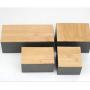 Flameer Bamboo Lid Storage Boxes Wooden Containers Organizer Tea Storage Box Caddy Jars Coffee Cans - A, as described