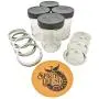 Glas-Pint-Weinkisten mit Aufbewahrungsdeckeln und Deckelöffner (4er-Set 16oz WM)