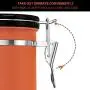 Contenant à Café, Récipient de Rangement Hermétique avec Cuillère, 1,5 LB de Café Fraîche pour une Portion Facile, Support en Acier Inoxydable, Coffre à Vide CO2 Valve, 680 ml (Orange Grand) Contenant à Café, Récipient de Rangement Hermétique avec Cuillère, 1,5 LB de Café Fraîche pour une Portion Facile, Support en Acier Inoxydable, Coffre à Vide CO2 Valve, 680 ml (Orange Grand)
