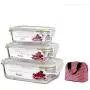 Kitchen Food Storage Jar Airtight Food Storage Glass Food Storage Container (Set Of 3) BPA Free With Lid Bowl Microwave Oven Dishwasher Sealed With Leak Proof Reusable