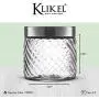 Klikel Glass Canister - Set of 2 Kitchen Containers With Lids - Tight Seal For Flour Sugar Pasta Cereal - Capacity 24oz / 700ml 4 1/4 Inch Diam X 4 1/2 Inch High