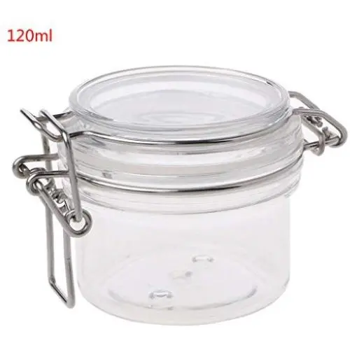 Dicht verschließbare Kunststoff-Behälter mit Clipverschluss, 120 ml - Küchen-Lebensmitteltopf, Geschirr-Organizer, Konservierungsbehälter, Kosmetik-Cremes-Organizer