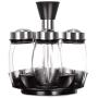 Rotating Spice Rack, with 6 Glass Spice Jars, Seasoning Organizer Storage Containers, Thicken Bottom, Revolving Spice Rack Set for Home, Restaurant, Hotel, Kitchen