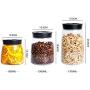 Transparent Glass Storage Tank With Lid, Canned Cereal Pasta Sugar Coffee Nuts, Spices, Container Jars For Preserving Food,Transparent-D