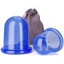 Cupping Therapy Set for Cellulite Massage - Silicone Suction Cup - Cellulite Remover for Body Vacuum Massage - Chinese Acupuncture Anti-Aging Wrinkle Reducer (2 Cups, Blue)