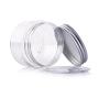 2PCS 100ml 3.4oz Empty Refillable Plastic Clear Wide Mouthed Bottle Box With Liner and Screw Aluminium Cap Cosmetic Cream Makeup Facial Jar Pot Container