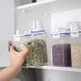 CANAFA Kitchen Plastic Cereal Dispenser Storage Box with Pour Spout Kitchen Food Grain Rice Container 2pcs
