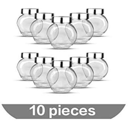 Glass Sealed Cans/Food Storage Jar Spice Teas Beans Candy Preservation Bottle Kitchen Tools About 180Ml,10 Pieces