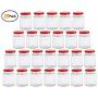 Clear Hexagon Jars 4oz With Lids Red,Glass Jars For Spice,Foods,Jams,Liquid,Mason Jars For Storage 25 Pack