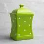 City to Cottage Handmade Lime Green and White Polka Dot Large Ceramic 31.5oz/900ml Kitchen Storage Jar with Lid | Pottery Canister, Cookie Jar, Housewarming Gift City to Cottage Handmade Lime Green and White Polka Dot Large Ceramic 31.5oz/900ml Kitchen Storage Jar with Lid | Pottery Canister, Cookie Jar, Housewarming Gift