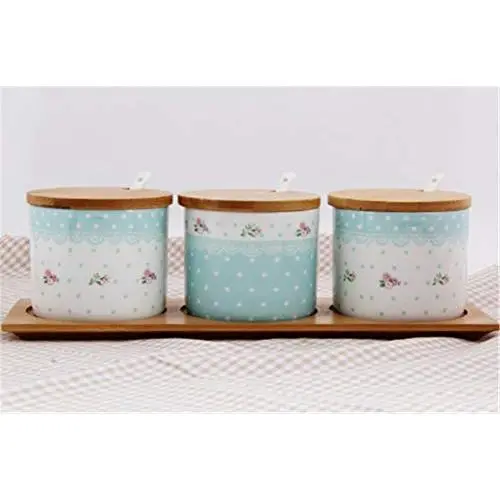 Mini Spice Jars Small fresh bamboo cover spice box creative ceramic seasoning jar kitchen supplies Mini Spice Jars Small fresh bamboo cover spice box creative ceramic seasoning jar kitchen supplies