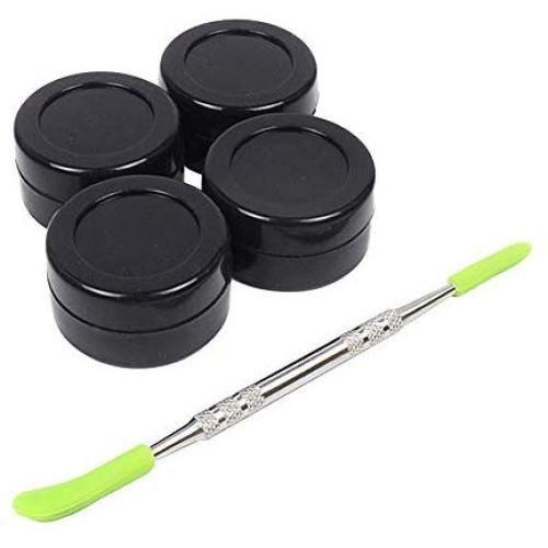 YHSWE Black 50Pcs 5ml Silicone Oil Container Non Stick Food Grade Storage Jar for Mutli Use