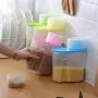 Plastic Cereal Dispenser Storage Box Kitchen Food Grain Rice Container Kitchen Flour Grain Rice Storage Box With Measure Cup,Pink