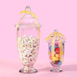 HOUSIYU Candy Jar Transparent Glass Storage Jar Suitable for Snack Cereal Storage, Decorative Candy Self-Service Cans Food Cans/Wedding Center, Two-Piece Set
