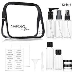 Travel Bottles Containers & Travel Size Toiletries Accessories Bottles with Toiletry Bag for Liquids Leak-Proof & TSA Approved Carry-on for Airplane - Women/Men (SET-A 12-in-1)