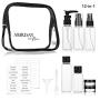 Travel Bottles Containers & Travel Size Toiletries Accessories Bottles with Toiletry Bag for Liquids Leak-Proof & TSA Approved Carry-on for Airplane - Women/Men (SET-A 12-in-1)