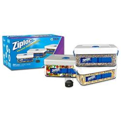 Ziploc ZLCANISTER-3PC Three 1.5-Liter Canister Set with Adapter, 1.5L, White