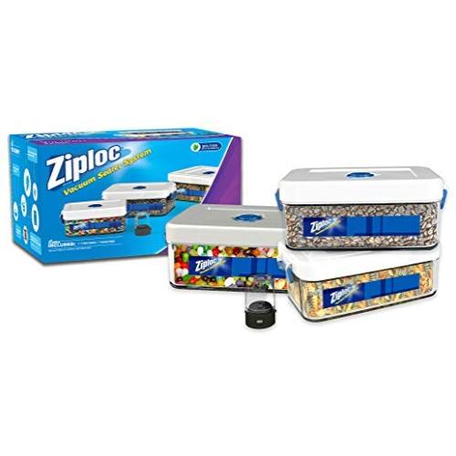 Ziploc ZLCANISTER-3PC Three 1.5-Liter Canister Set with Adapter, 1.5L, White