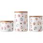 Food Storage Jar, Ceramic Kitchen Canisters with Airtight Seal Bamboo Lid, Food Storage Canister for Tea, Coffee Bean, Spice, Sugar, Flour 750ml/ 1110ml/ 1650ml (3 pieces set)