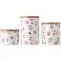 Food Storage Jar, Ceramic Kitchen Canisters with Airtight Seal Bamboo Lid, Food Storage Canister for Tea, Coffee Bean, Spice, Sugar, Flour 750ml/ 1110ml/ 1650ml (3 pieces set)