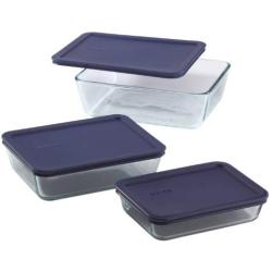 Pyrex Simply Store 6-Piece Rectangular Glass Food Storage Set