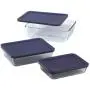 Pyrex Simply Store 6-teiliges rechteckiges Glas-Lebensmittel-Aufbewahrungssystem