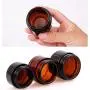 3PCS Leere Bernstein Glas Flaschen Behälter Gläser mit Schwarzen Kappen und Weißen Innenliner für Make-up Creme Lotion Lippenbalsam Pulver Salben