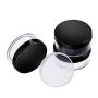 1PCS Empty Refillable Plastic Loose Powder Puff Box Foundation Make-up Powder Blush Case Container Jar Pot With Sifter Filter And Black Lid(Clear) size 30ml/1oz