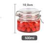 Kitchen Food Storage Jar Airtight Food Storage Storage Jar 5 Square Glass Spice Bottles Transparent Glass Lids Stainless Steel Buckle Airtight Food Storage Spice Container Set 500ML