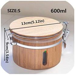 Kitchen Storage Jars For Bulk Products Container With Lid Organizer Easy Lock Case Airtight Cans Receive Spice Box Wooden,B028-1S
