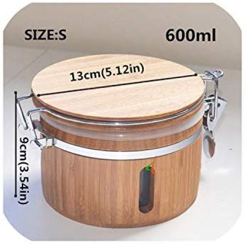 Kitchen Storage Jars For Bulk Products Container With Lid Organizer Easy Lock Case Airtight Cans Receive Spice Box Wooden,B028-1S
