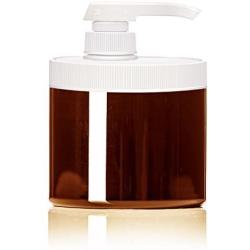 Royal Massage Clear Empty Massage Oil/Lotion/Cream Pump Jar with Lock Twist Top, 16 Ounce , Amber