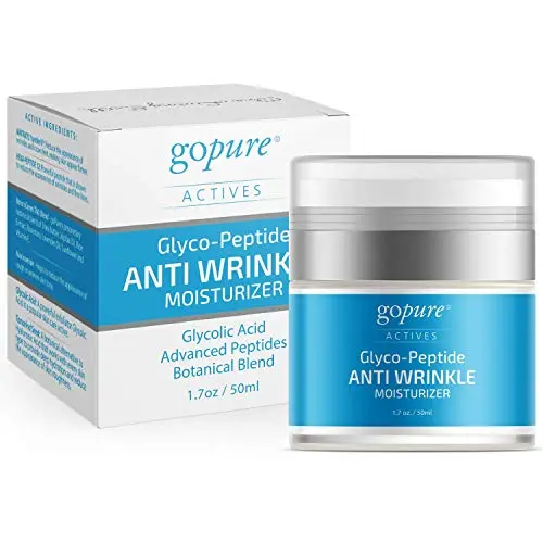 GoPure Anti-Falten Feuchtigkeitscreme für Gesicht und Augen – Mit bewährten Inhaltsstoffen: Glykolsäure, Hyaluronsäure, Botanische Mischung, Jojobaöl – Glättet raue Texturen, strafft die Haut, füllt Falten.