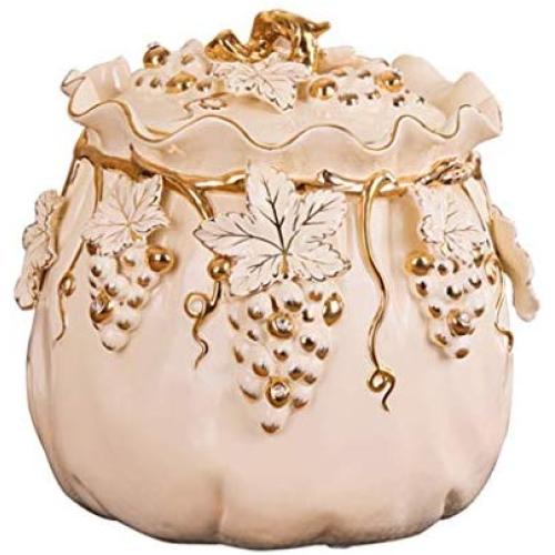 Airtight Large Food Storage Containers with Lids, Ceramic Cereal Containers Canister Jar for Kitchen Pantry Organization Flour Rice Candy Bulk, 5L, 29x28cm
