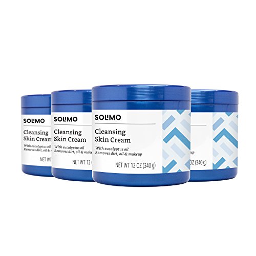 Amazon Brand - Solimo Cleansing Skin Cream with Eucalyptus Oil, 12 Ounce (Pack of 4)