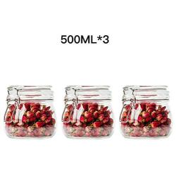 Sealed jar glass Transparent Moisture proof Household Glass bottle storage jar Storage tank Storage bottle Multiple sizes (Size : H)