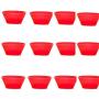 Silikon Cupcake Tassen, Bunte Muffinkuchen Formen, Wiederverwendbare Cupcake-Bettler mit Bonus Schraubdeckelbehälter für Muffins, Gelee, Snacks, 12 Stück (Rot)